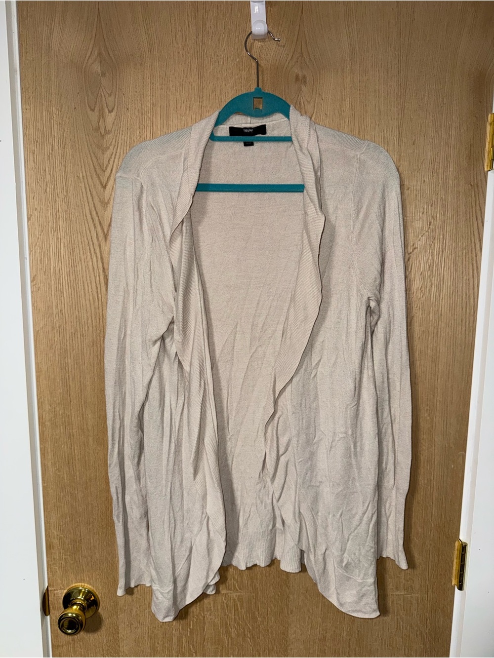 Light Cream Open-Front Women's Cardigan XXL